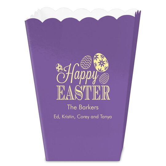 Happy Easter Eggs Mini Popcorn Boxes